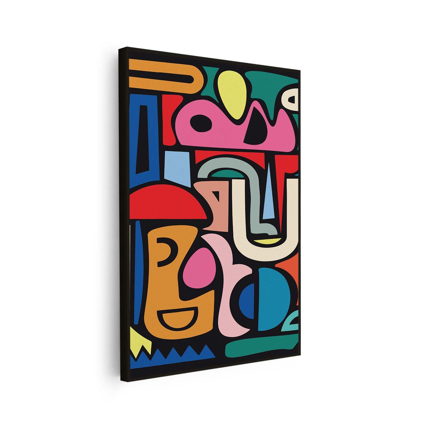 Tableau vertical sur toile avec une illustration colorée KWADECO