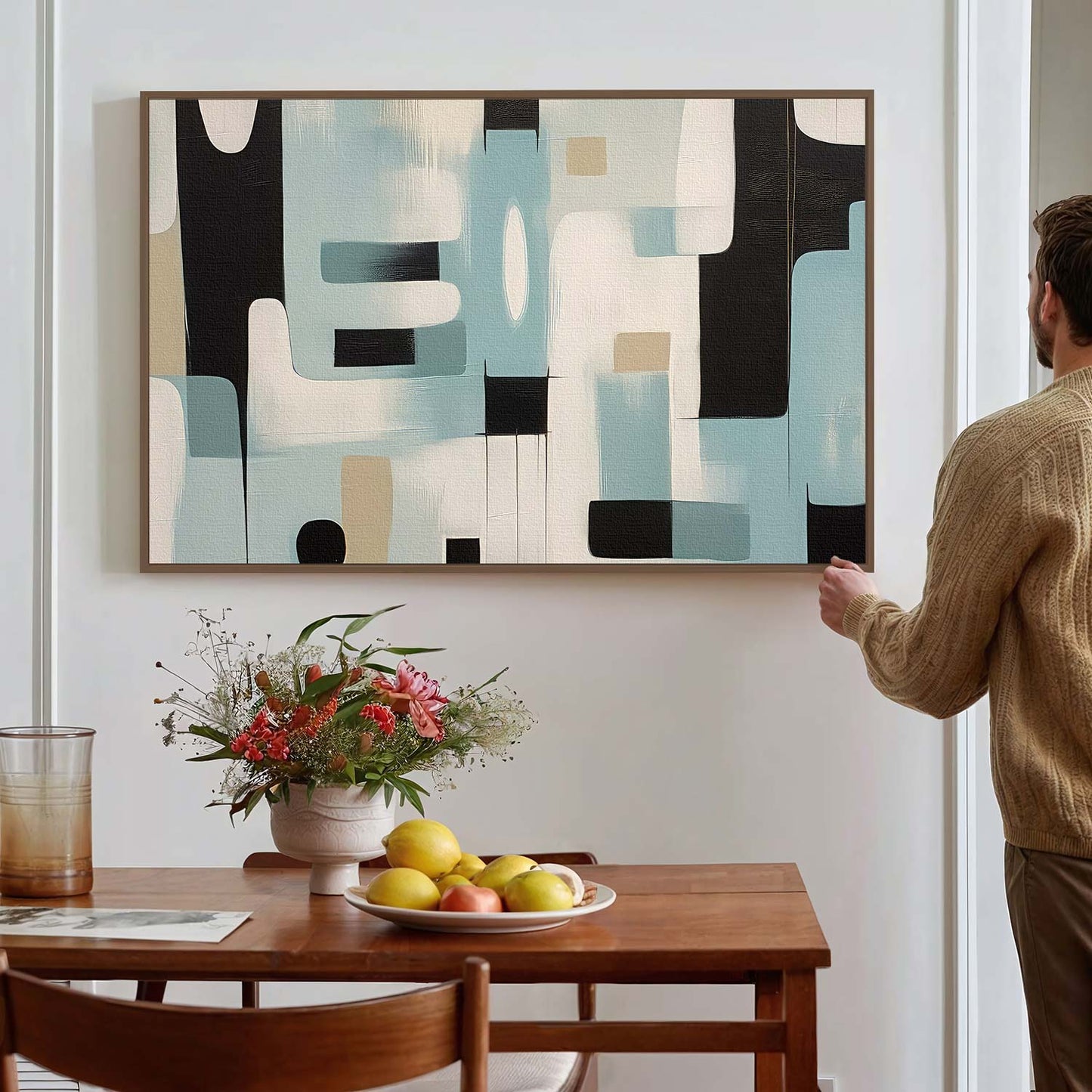 Tableau sur toile abstrait de formes KWADECO