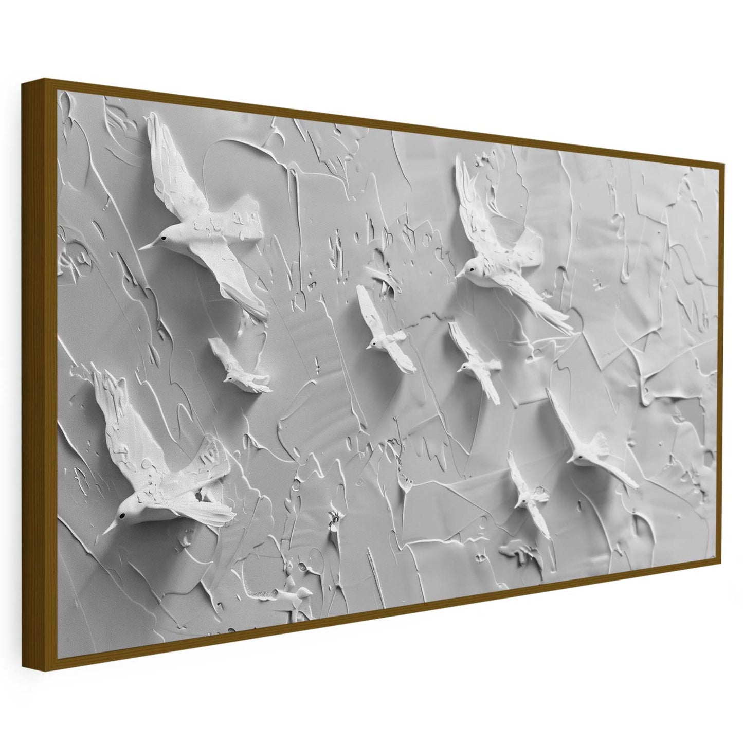 Tableau sur toile effet 3D avec des oiseaux KWADECO