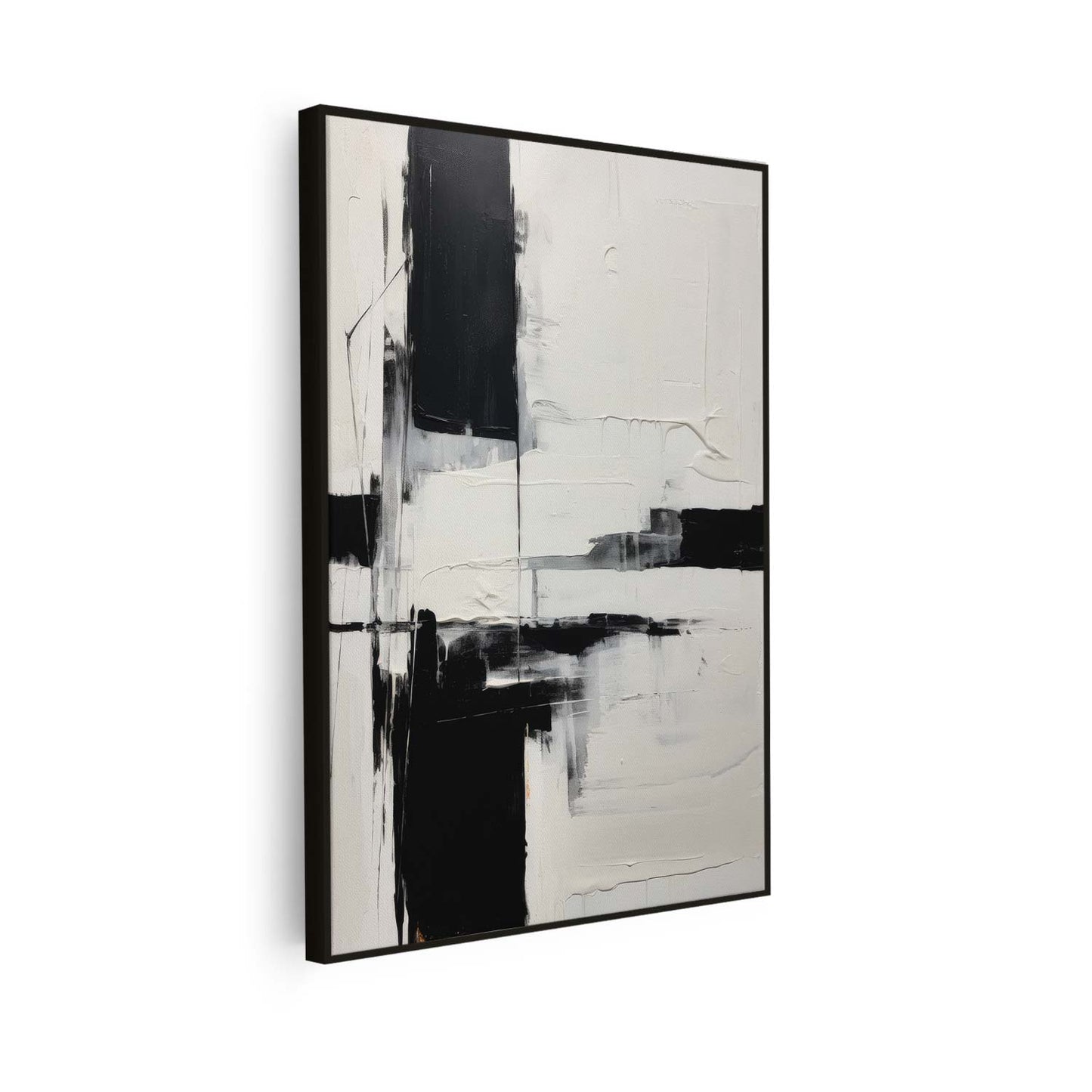 Tableau abstrait en noir et blanc KWADECO