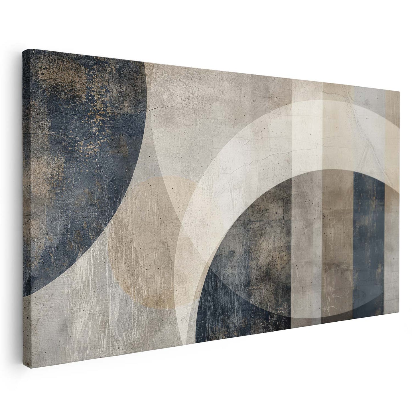 Tableau sur toile d'abstrait moderne de forme circulaire KWADECO