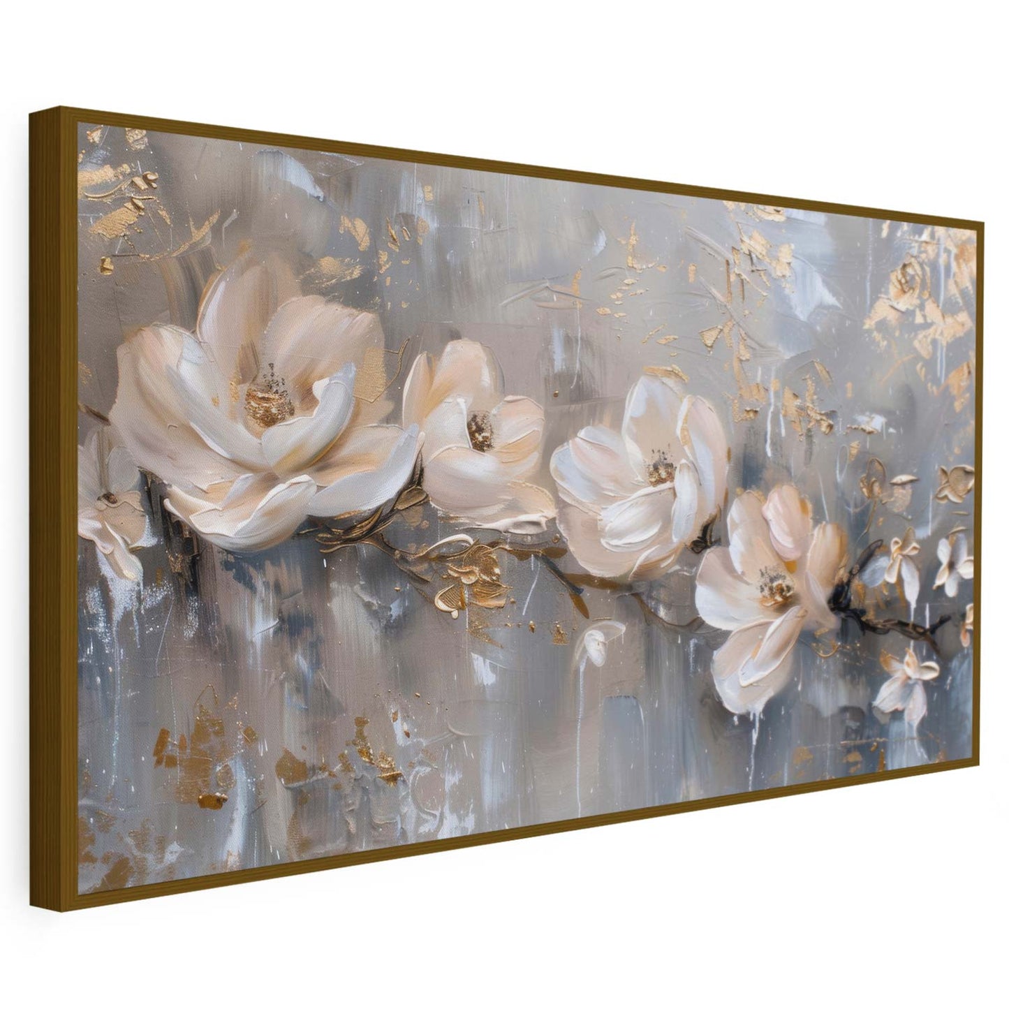 Tableau sur toile d'abstrait de fleur effet 3d KWADECO