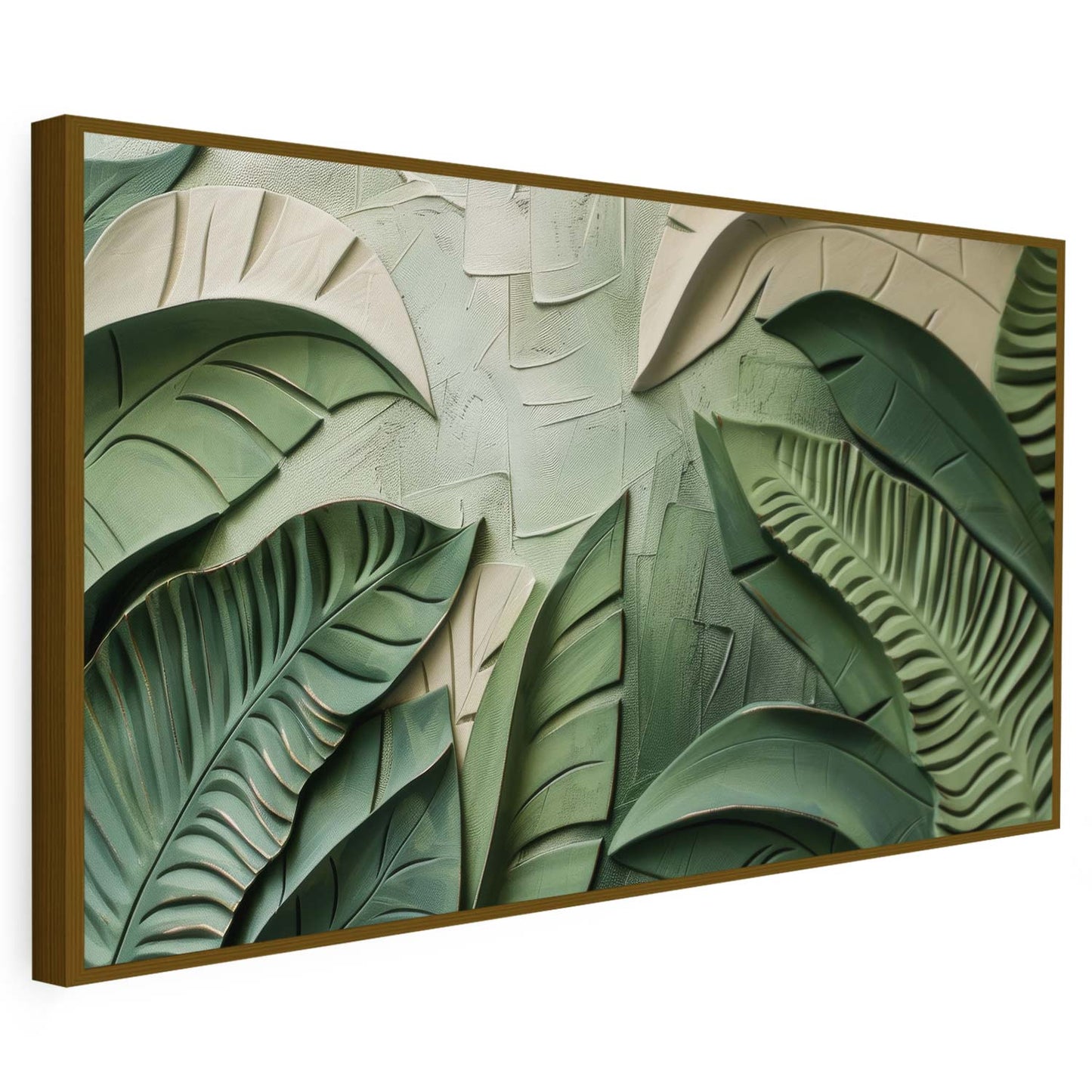 Tableau sur toile de feuilles effet 3D KWADECO