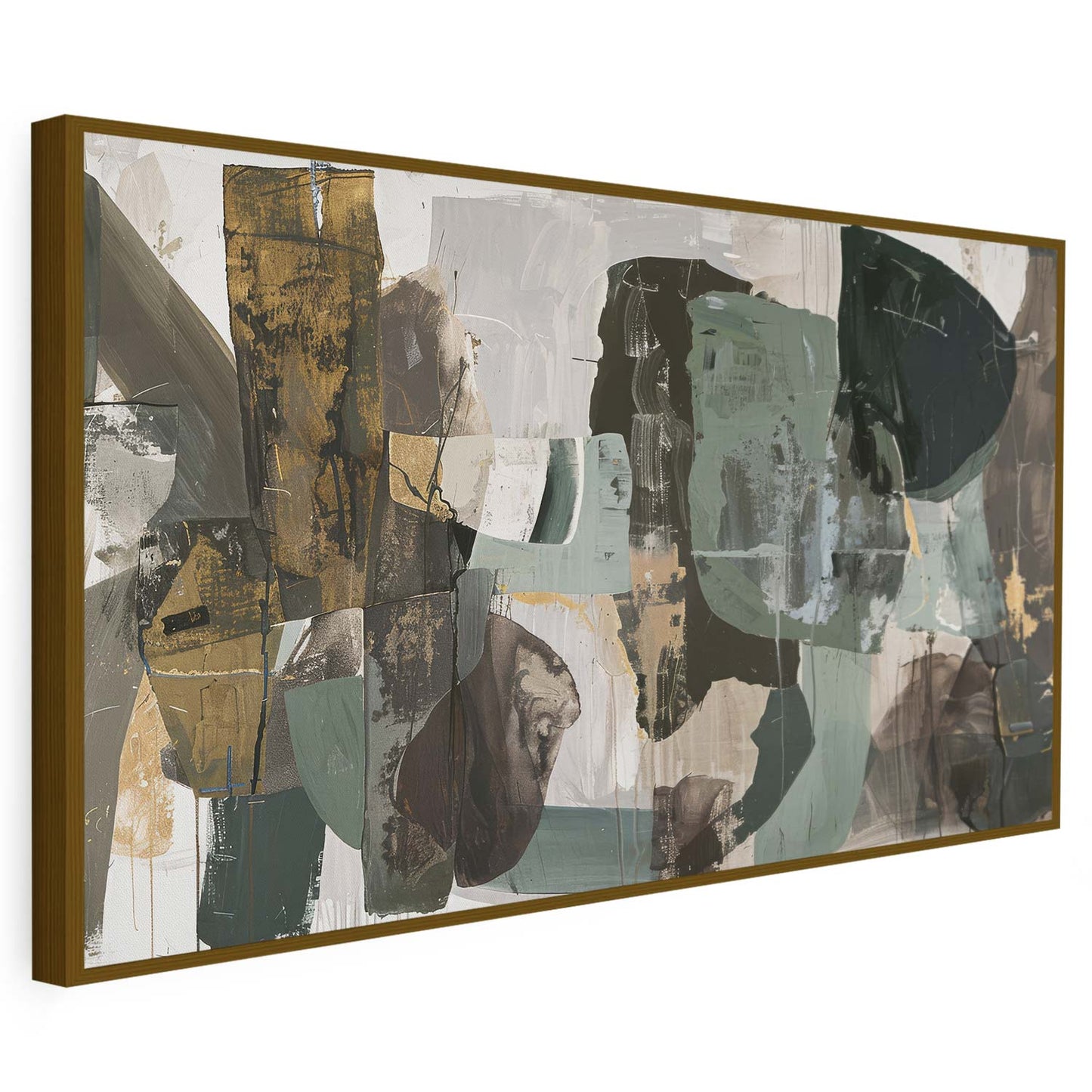 Tableau sur toile d'abstrait moderne vert KWADECO