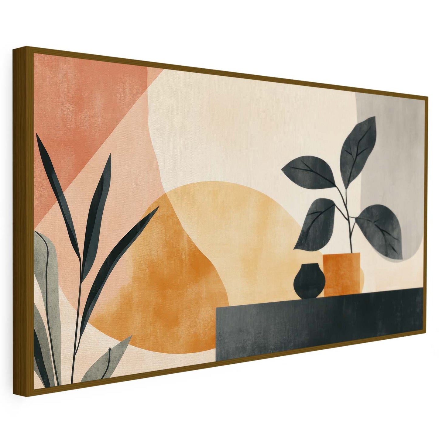 Tableau sur toile d'abstrait baho plante KWADECO