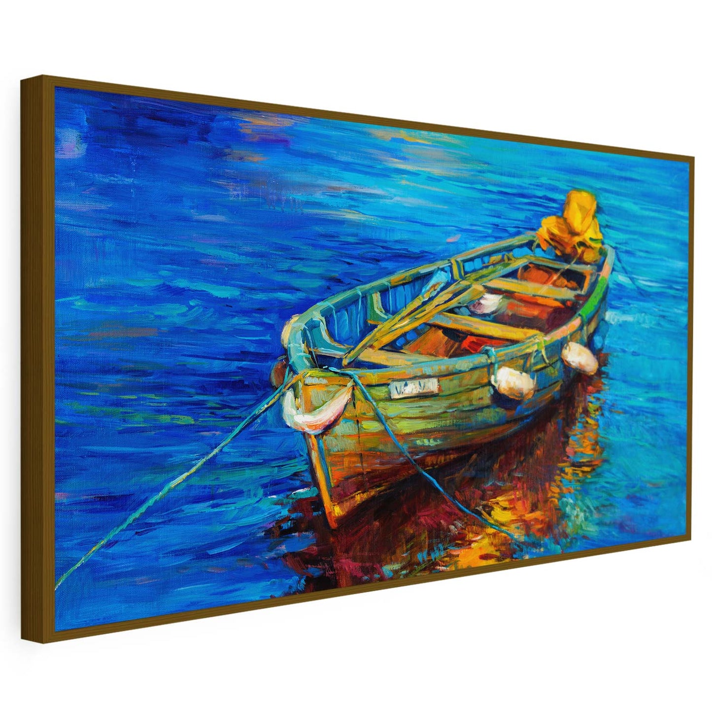 Tableau sur toile d'un navire sur la mer effet peinture KWADECO