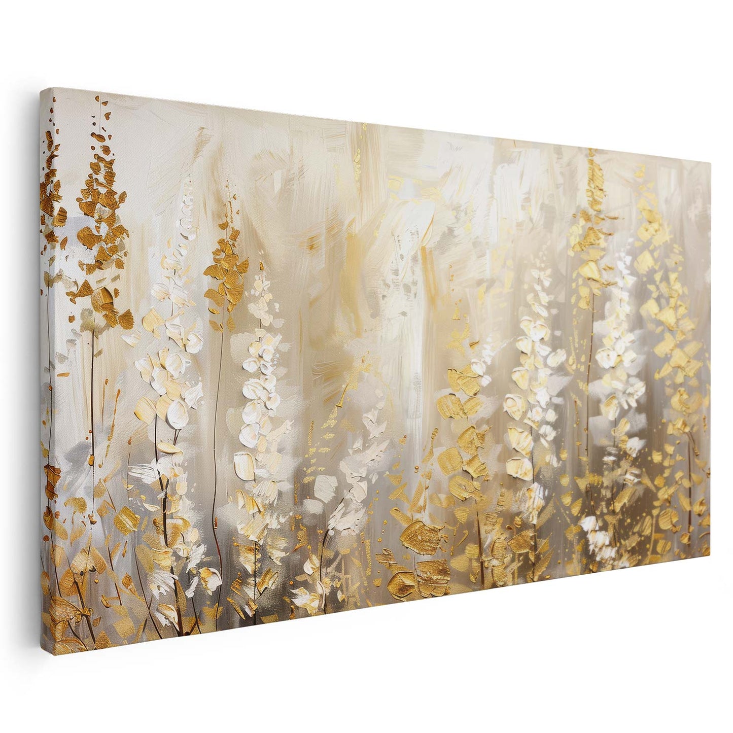 Tableau sur toile moderne des plantes dorées KWADECO