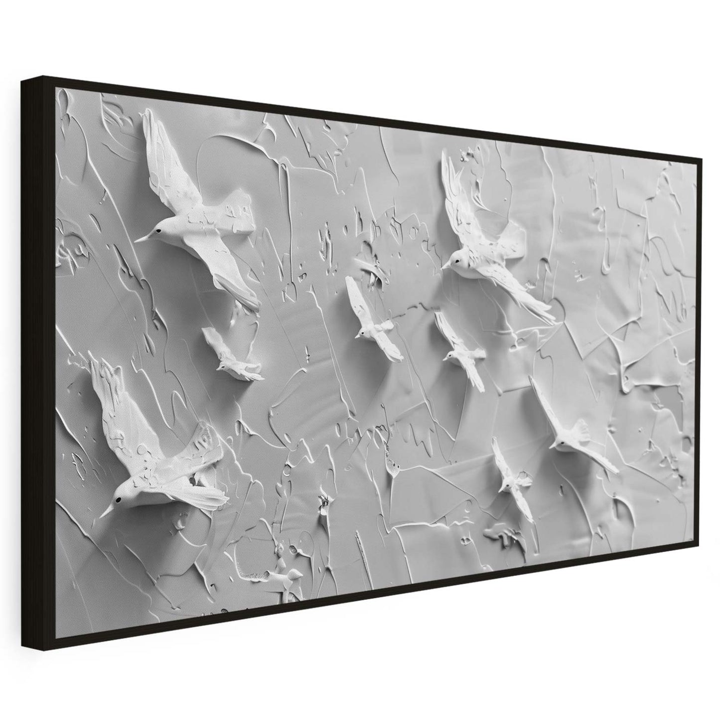 Tableau sur toile effet 3D avec des oiseaux KWADECO