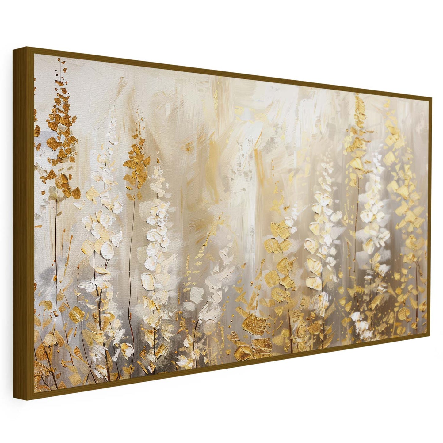 Tableau sur toile moderne des plantes dorées KWADECO