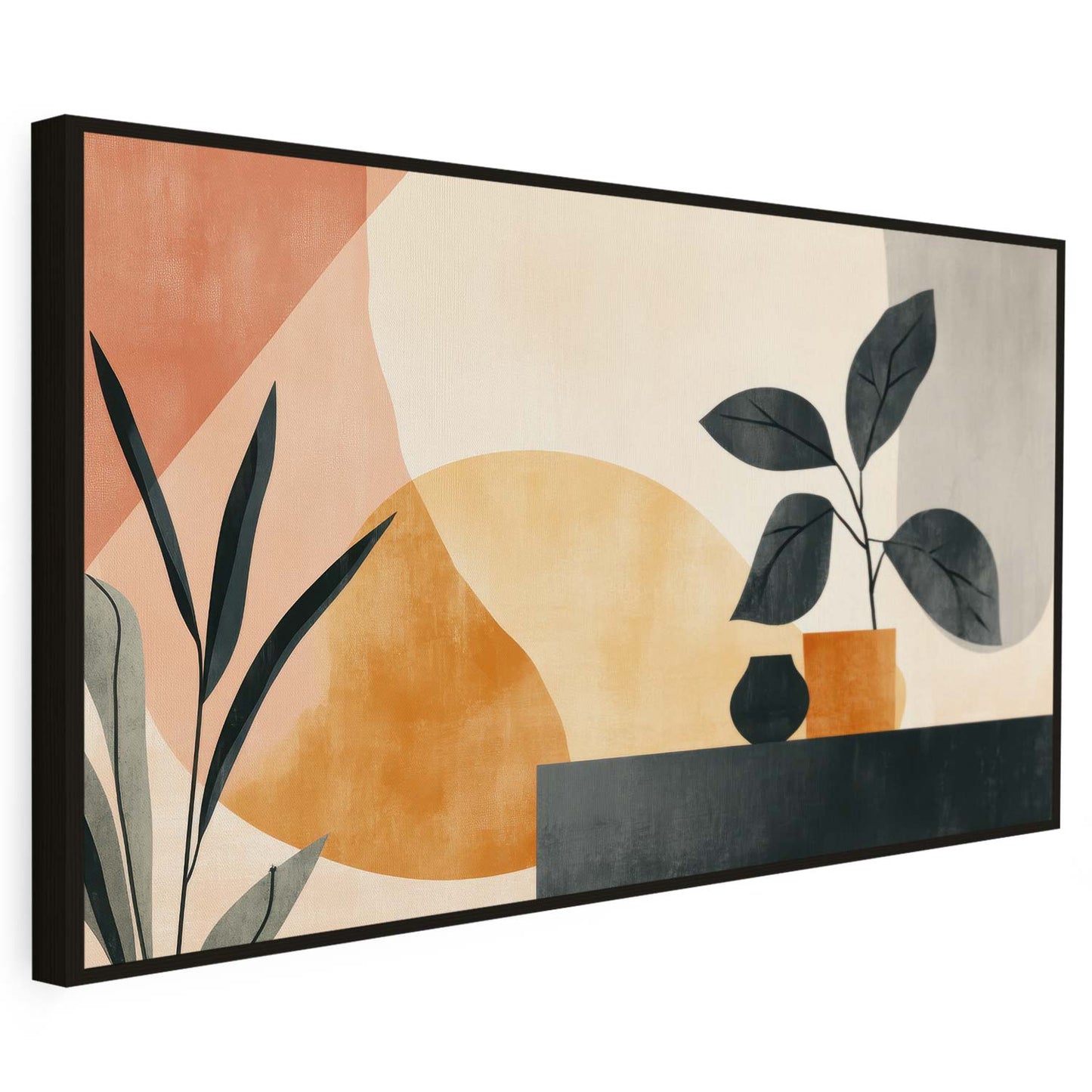 Tableau sur toile d'abstrait baho plante KWADECO