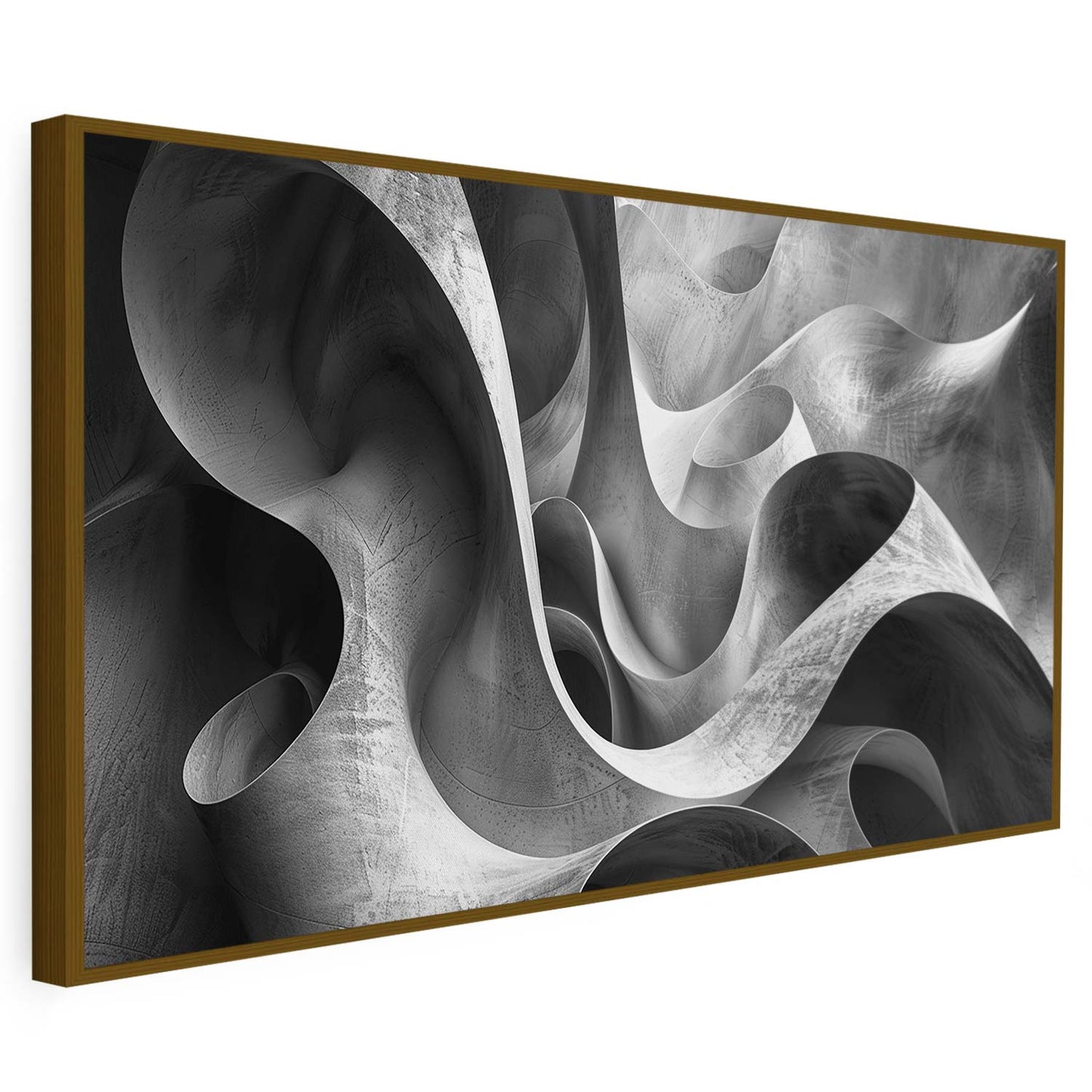 Tableau sur toile d'abstrait 3d noir KWADECO