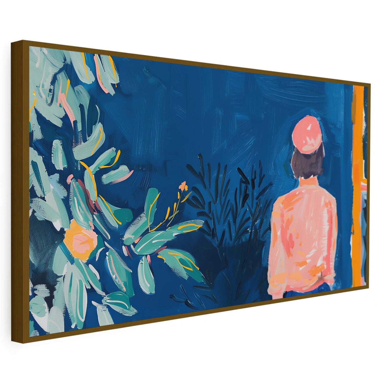 Tableau sur toile d'une femme en pleine nature KWADECO