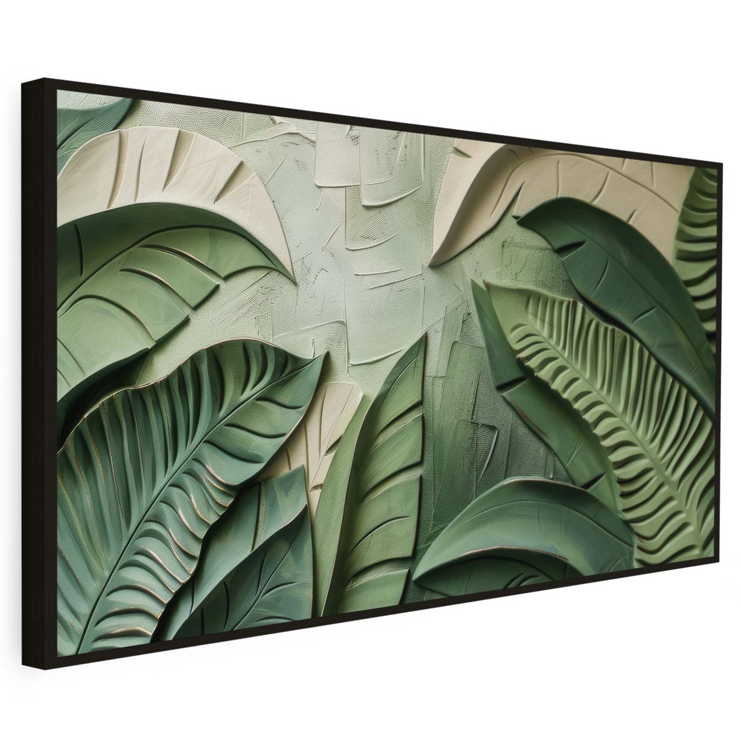 Tableau sur toile de feuilles effet 3D KWADECO