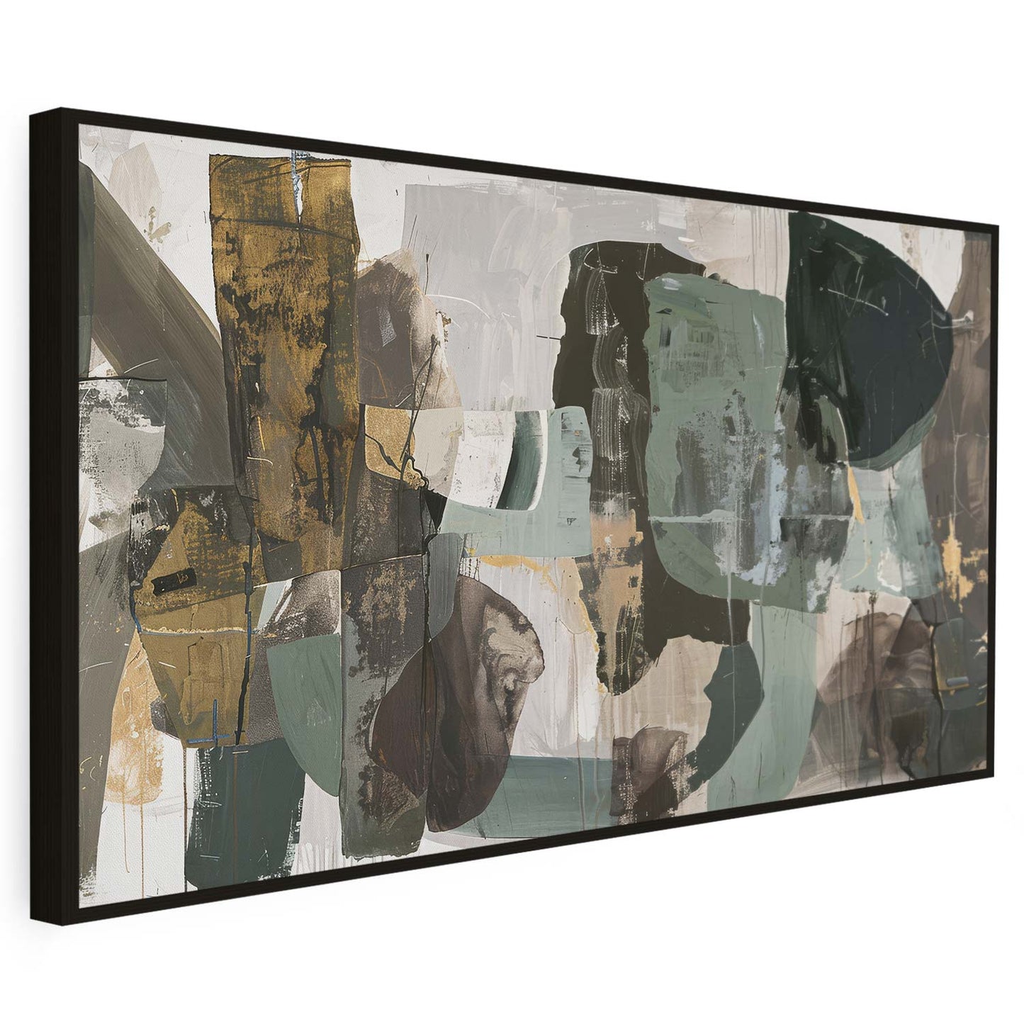 Tableau sur toile d'abstrait moderne vert KWADECO