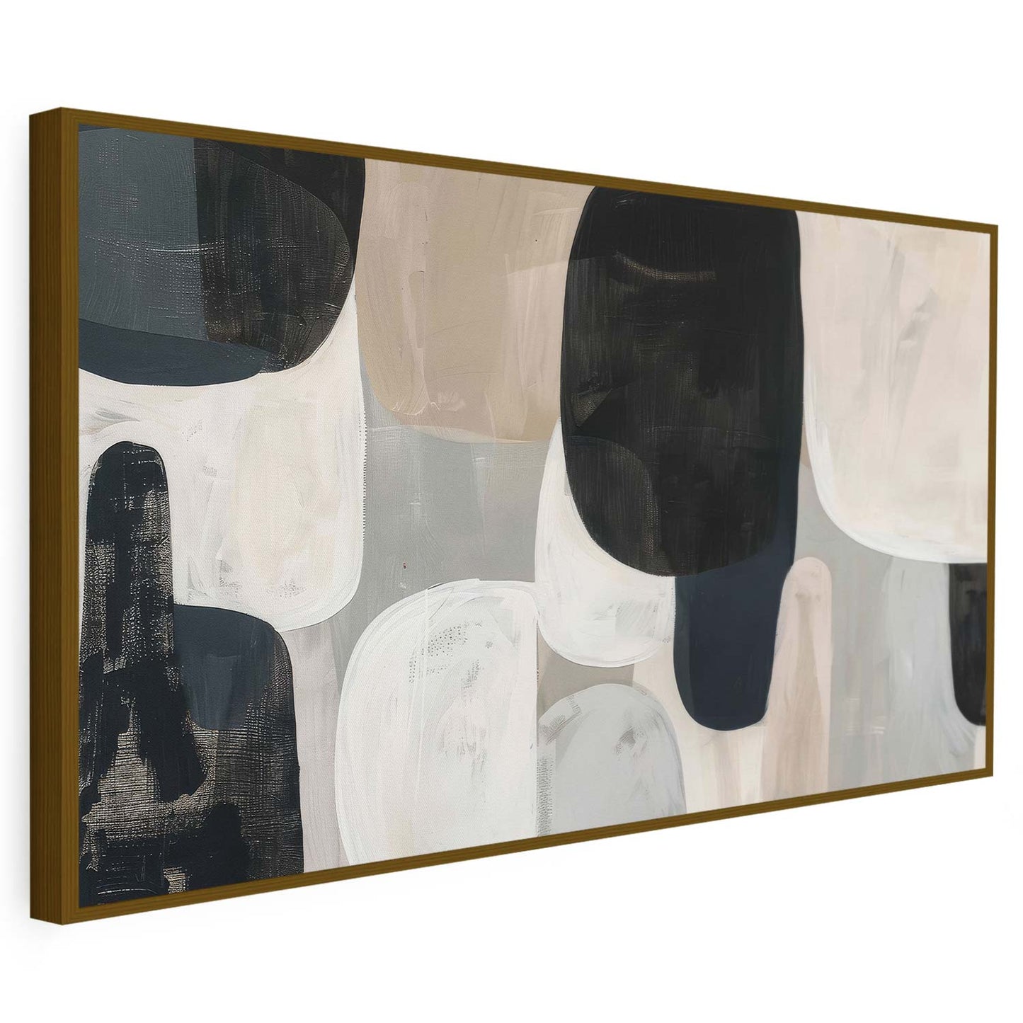 Tableau sur toile moderne noir blanc KWADECO