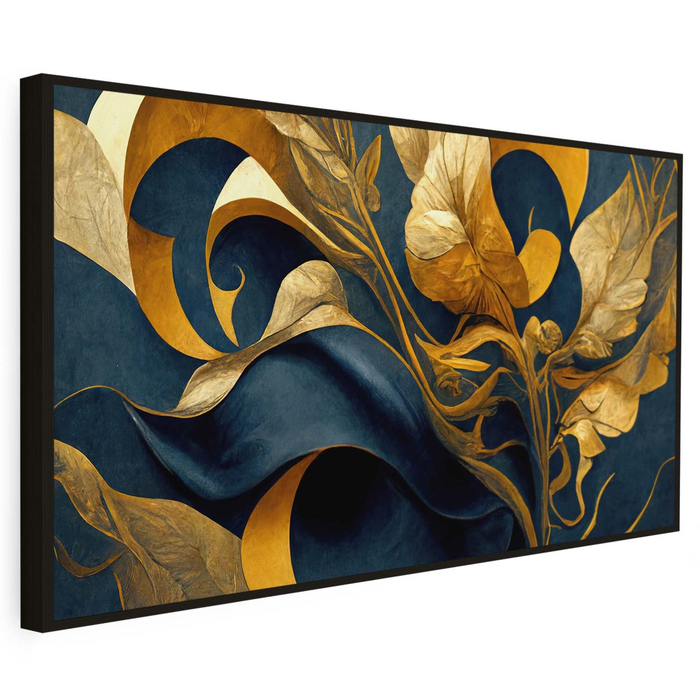 Tableau sur toile de fleur doré effet 3D KWADECO