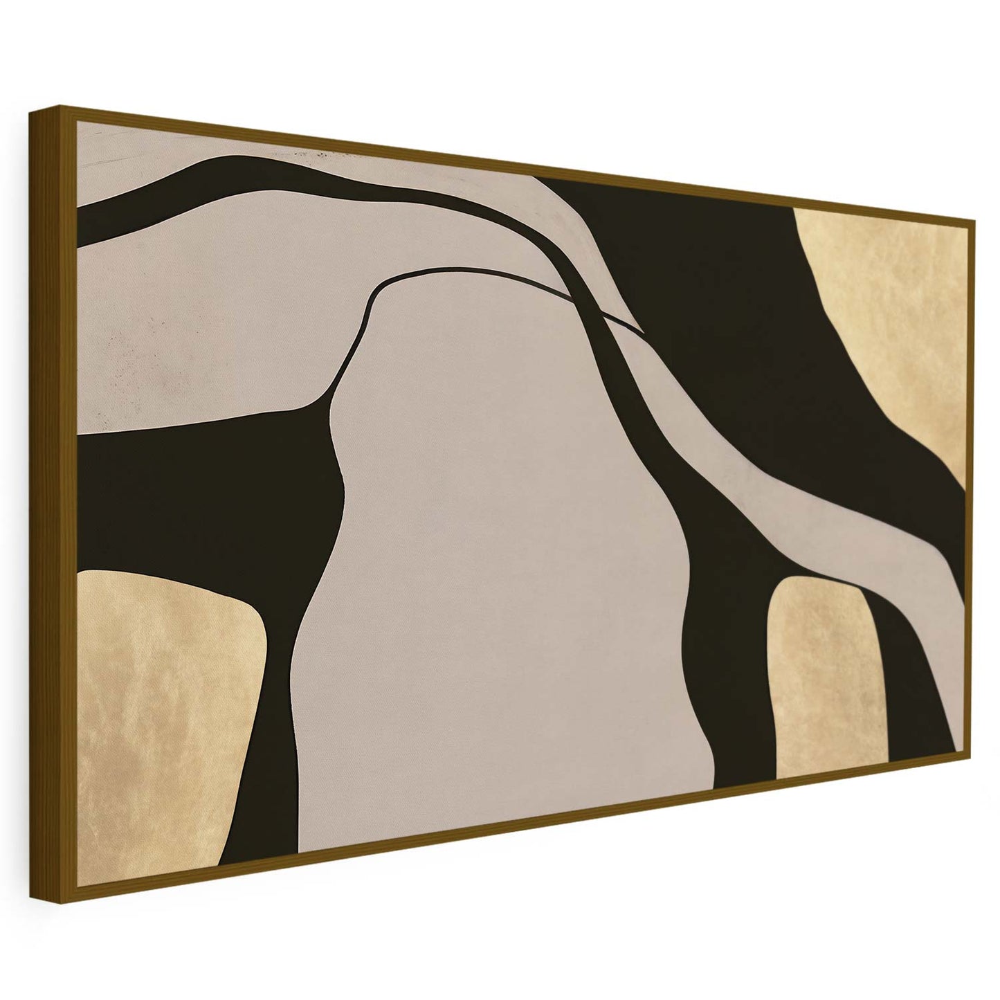 Tableau sur toile abstraite moderne avec des lignes noires KWADECO