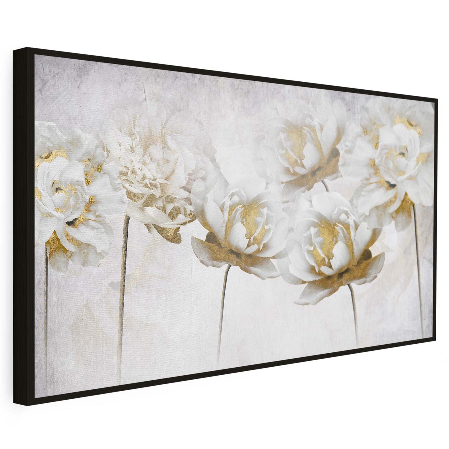 Tableau sur toile d'abstrait moderne de fleur blanche KWADECO