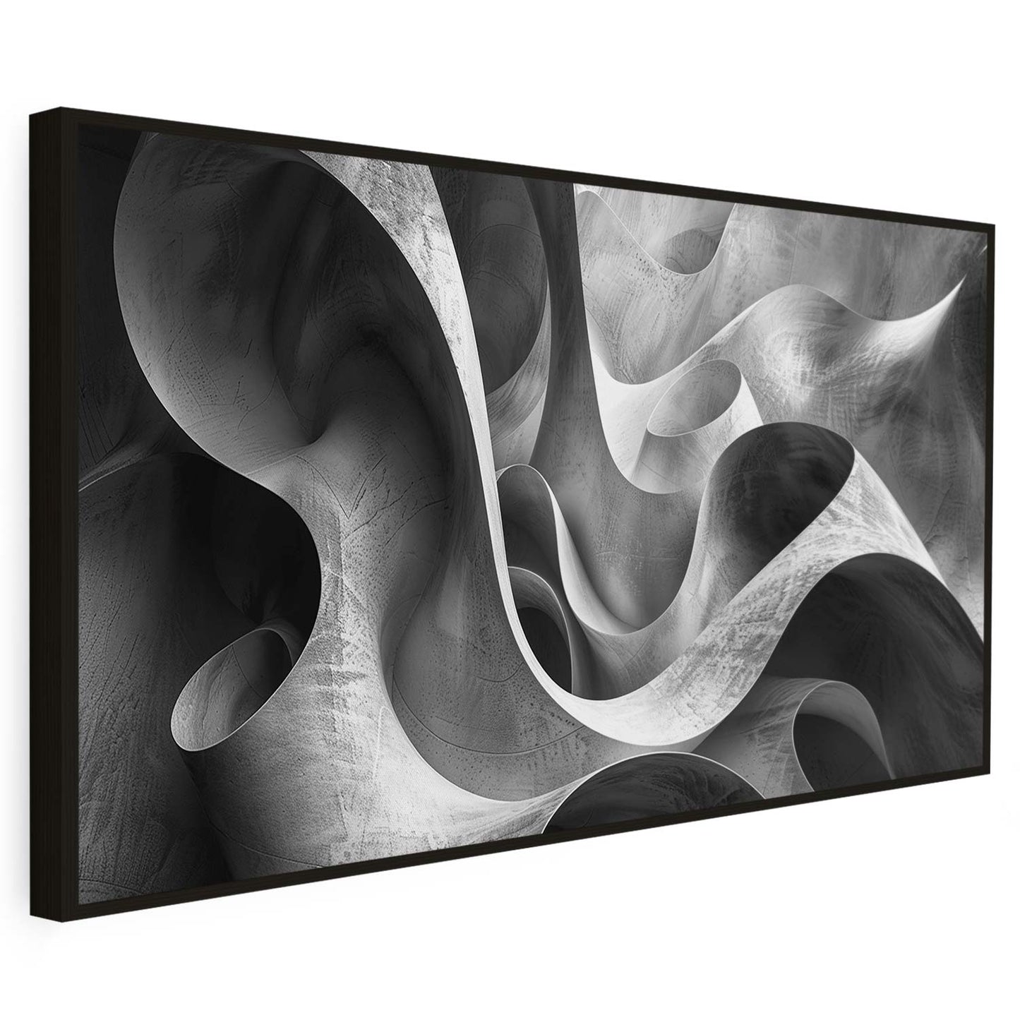 Tableau sur toile d'abstrait 3d noir KWADECO