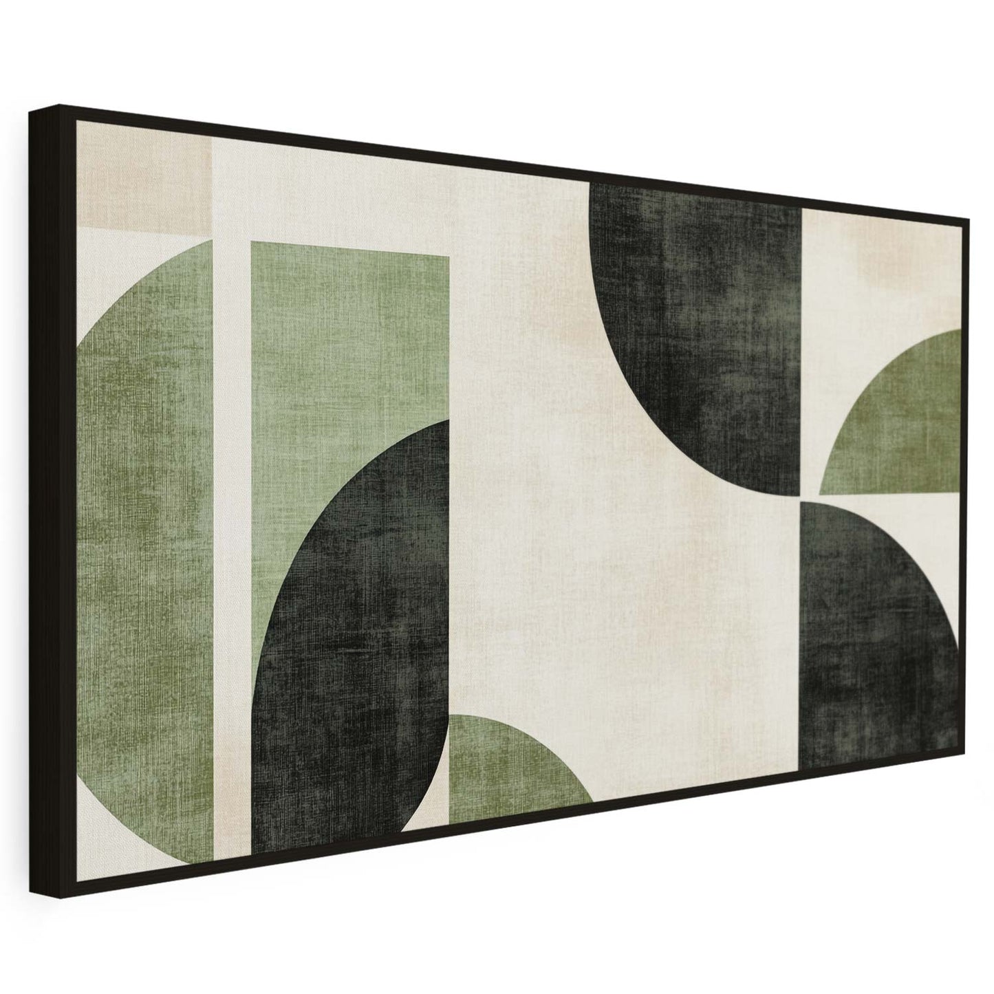 Tableau sur toile d'abstraction baho artistique verte KWADECO