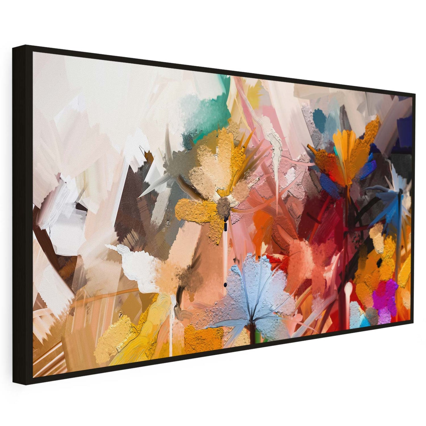 Tableau sur toile abstrait coloré effet peinture art moderne KWADECO