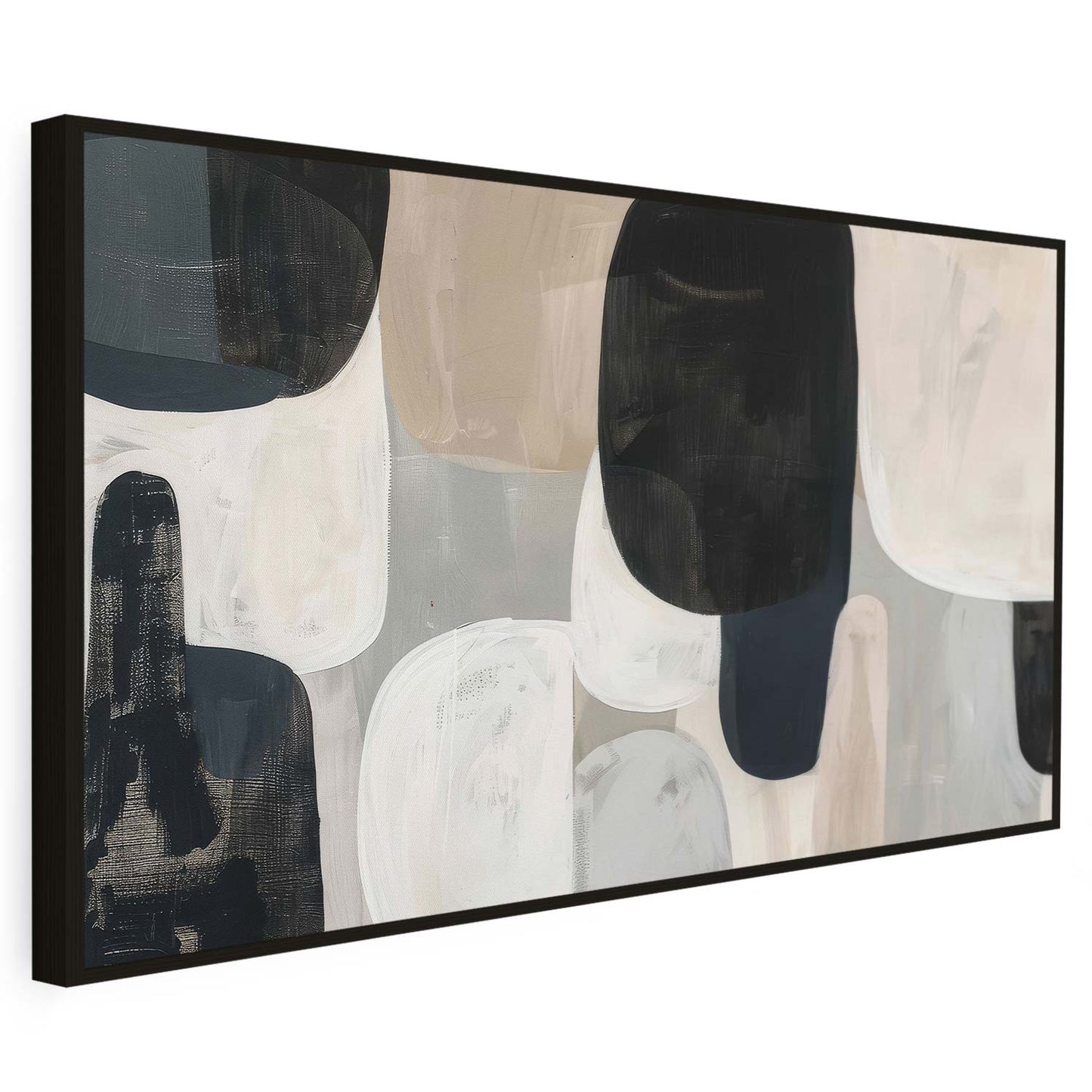 Tableau sur toile moderne noir blanc KWADECO