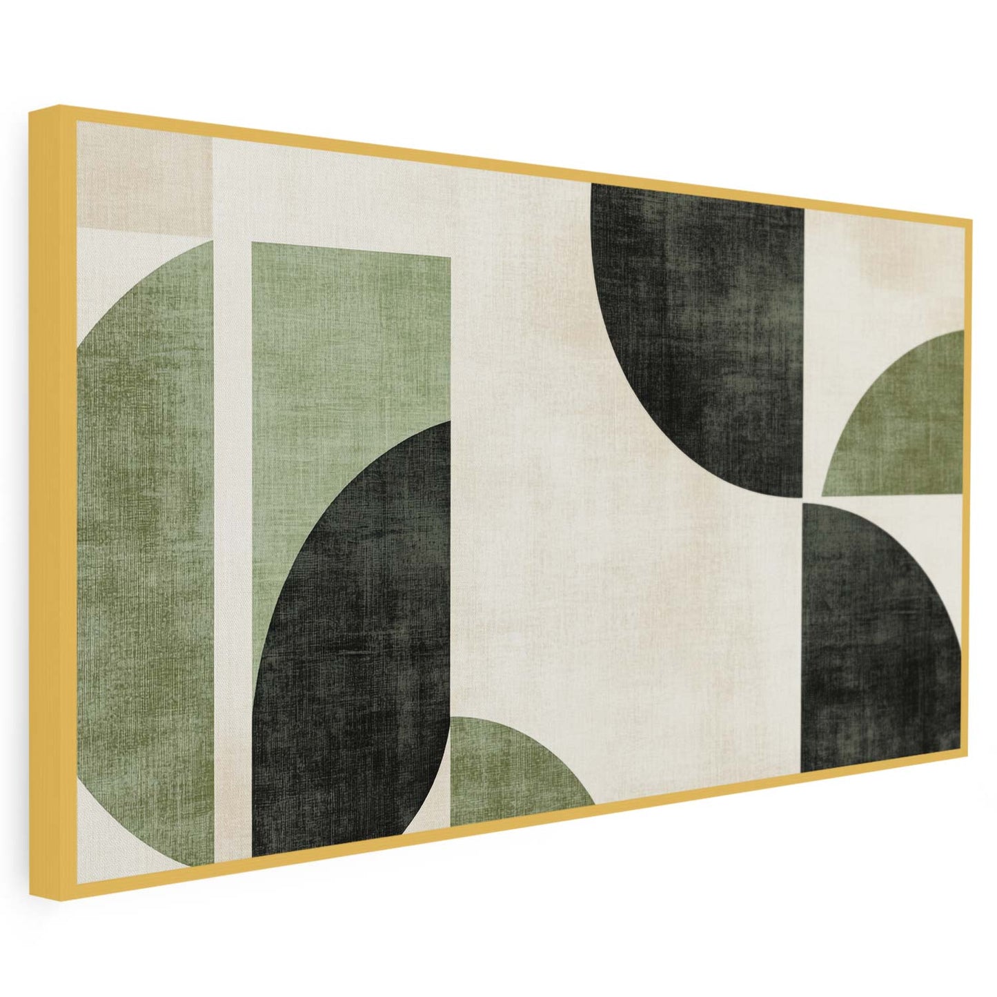 Tableau sur toile d'abstraction baho artistique verte KWADECO