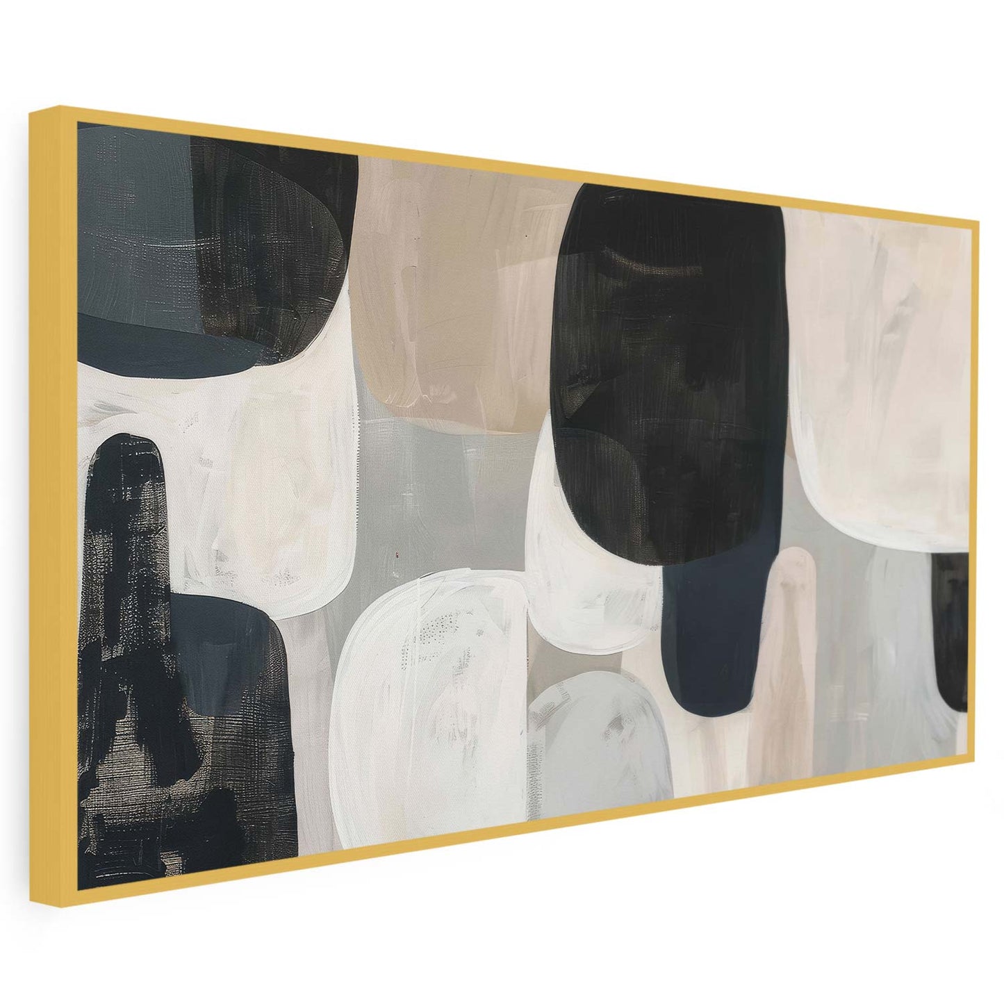 Tableau sur toile moderne noir blanc KWADECO