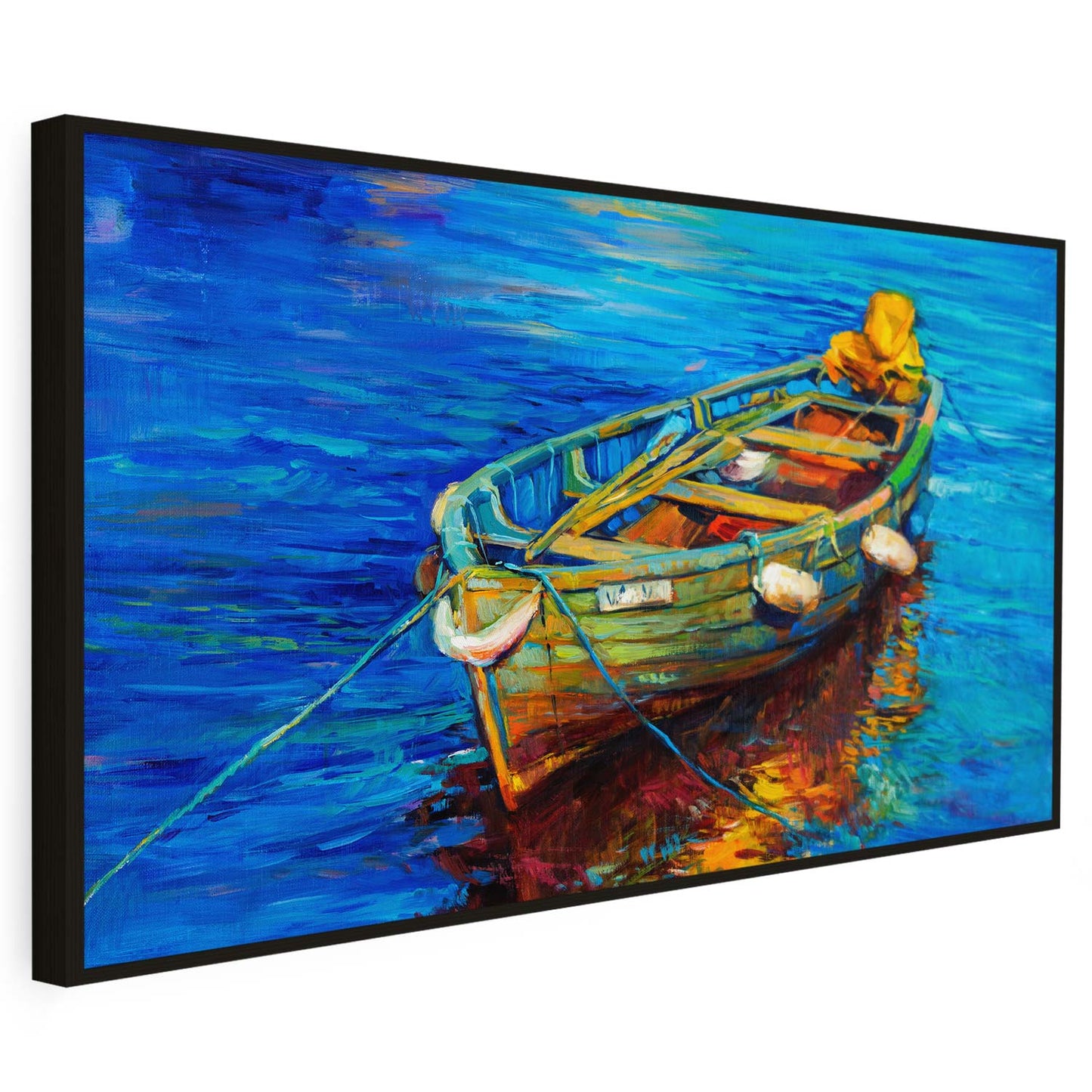 Tableau sur toile d'un navire sur la mer effet peinture KWADECO