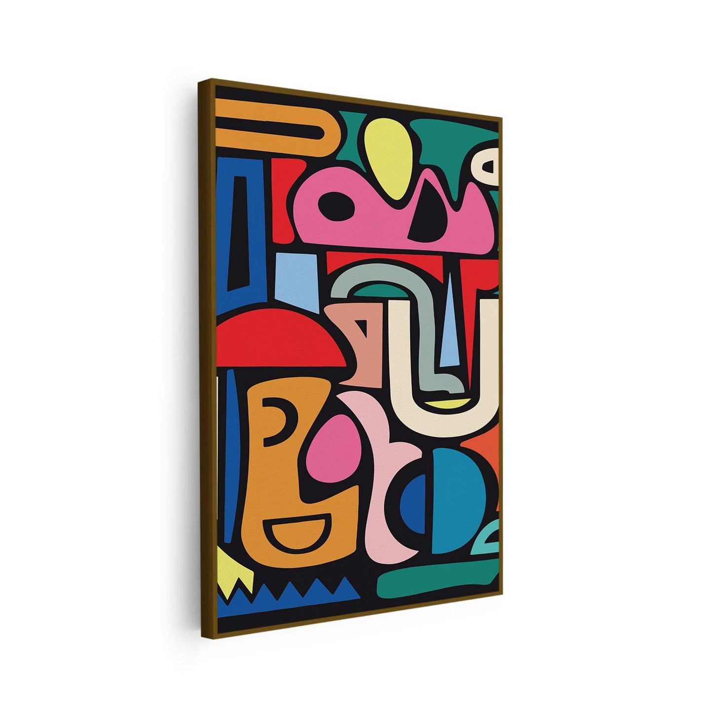 Tableau vertical sur toile avec une illustration colorée KWADECO