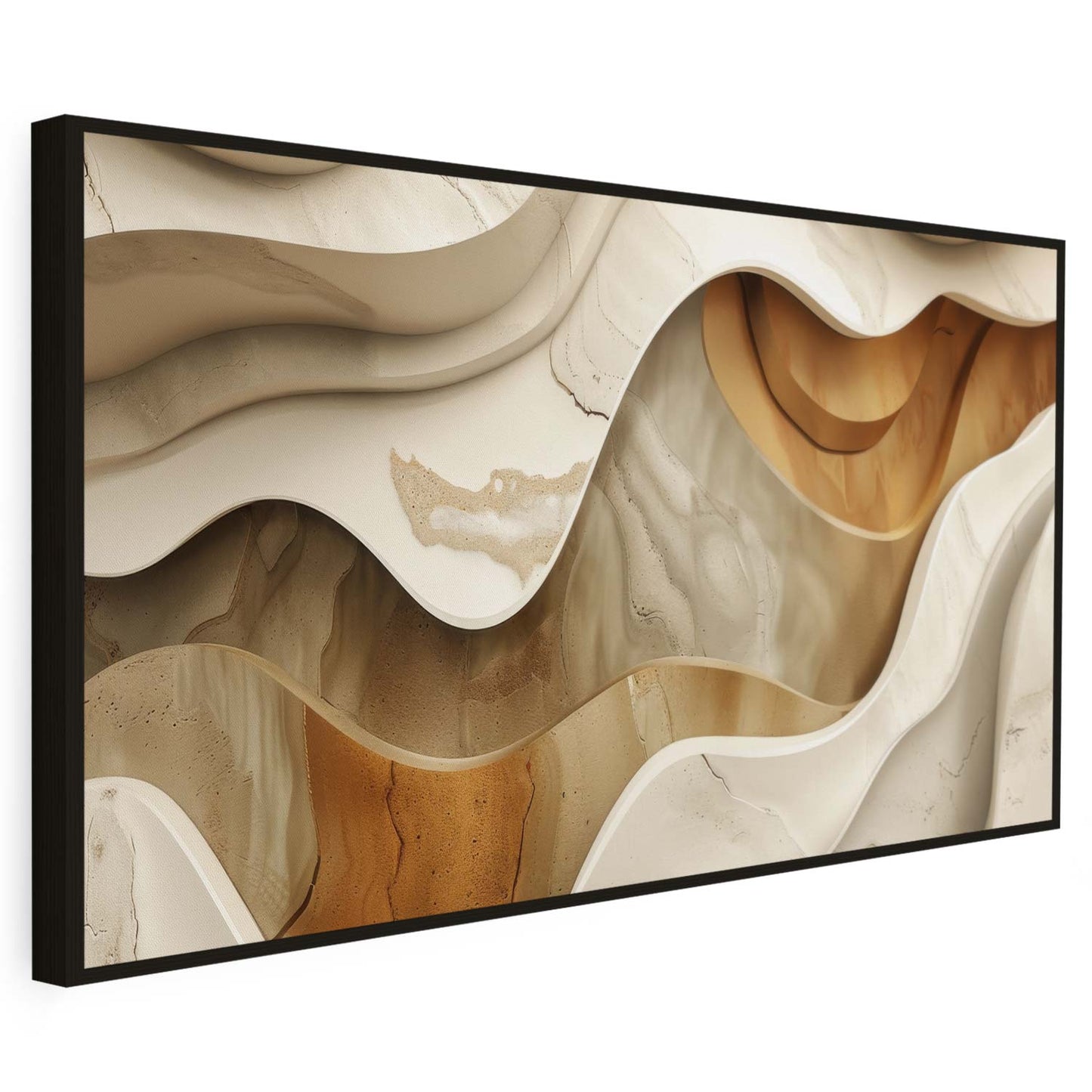 Tableau sur toile abstrait effet 3D rocher art KWADECO