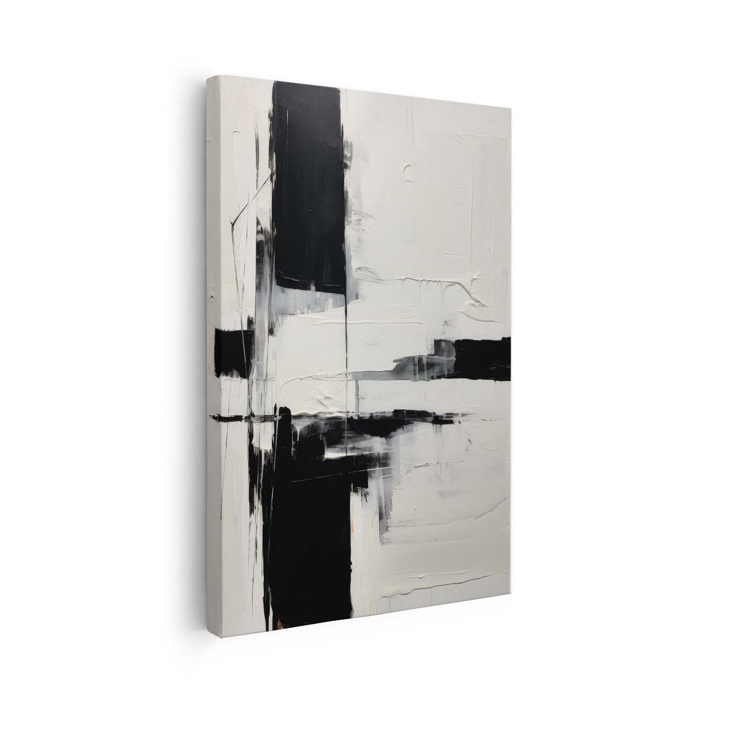 Tableau abstrait en noir et blanc KWADECO