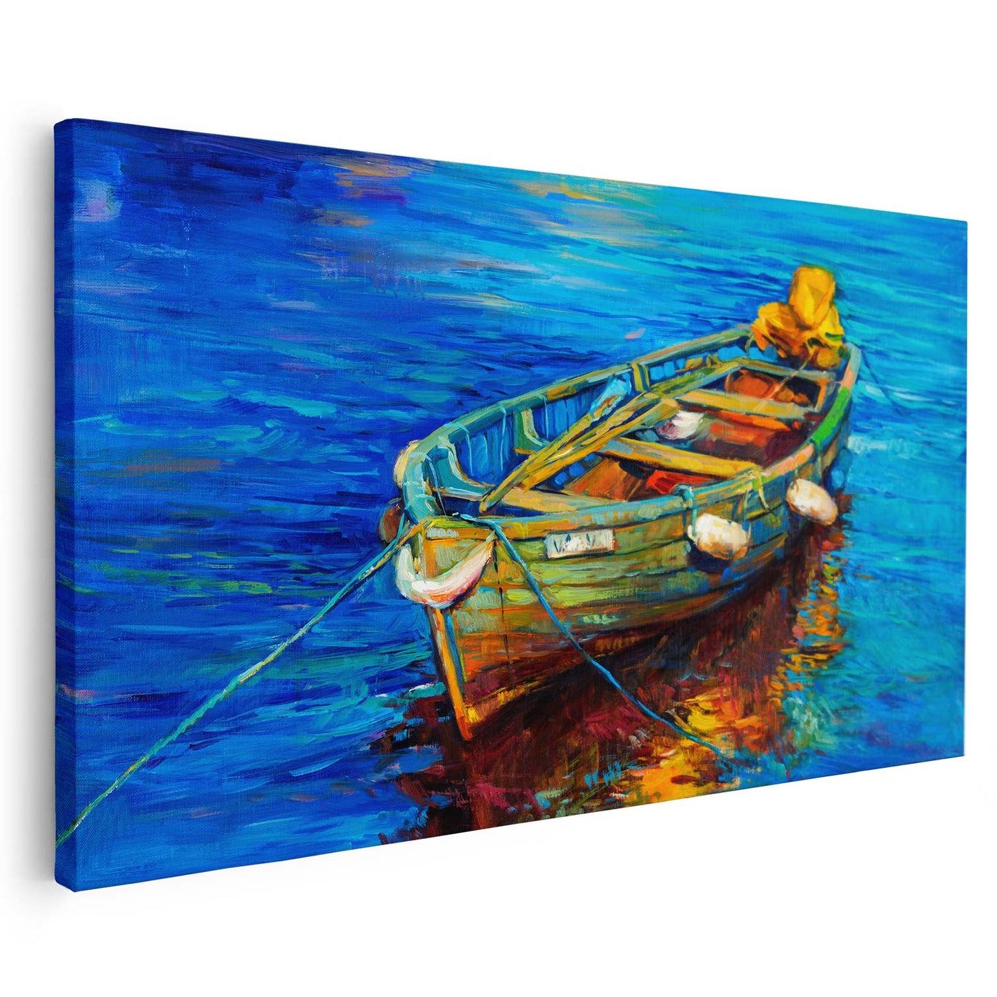Tableau sur toile d'un navire sur la mer effet peinture KWADECO