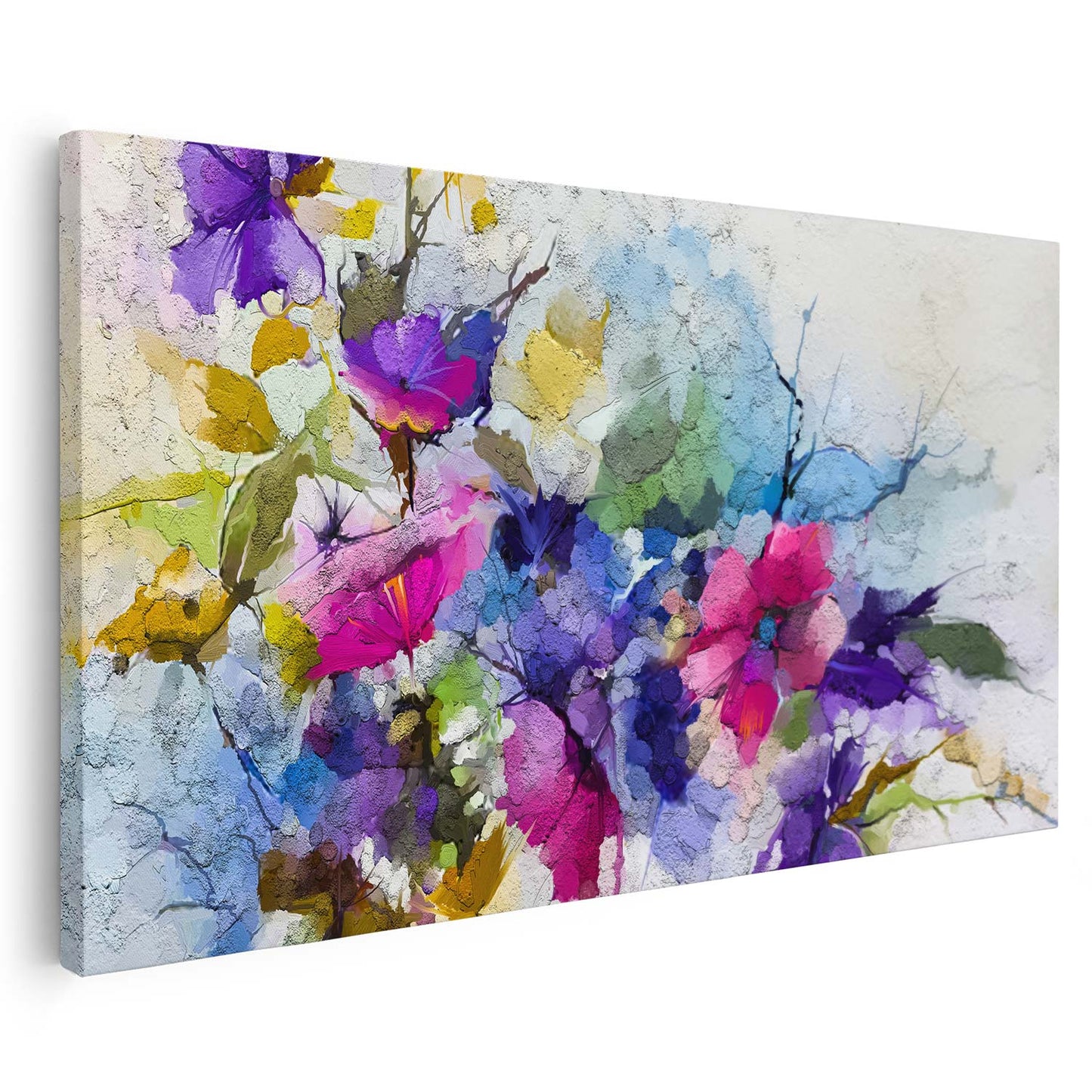 Tableau abstrait de fleurs colorées KWADECO