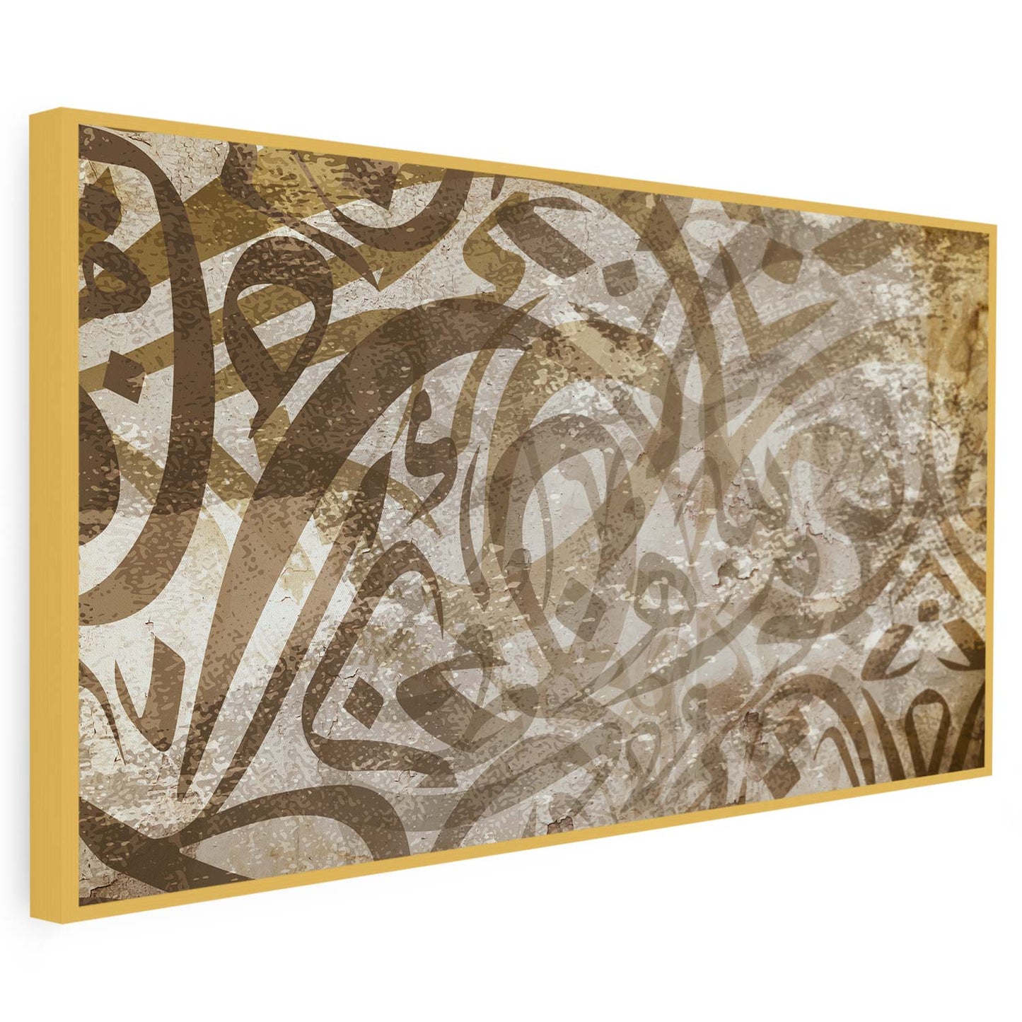 Tableau sur toile calligraphie art beige moderne