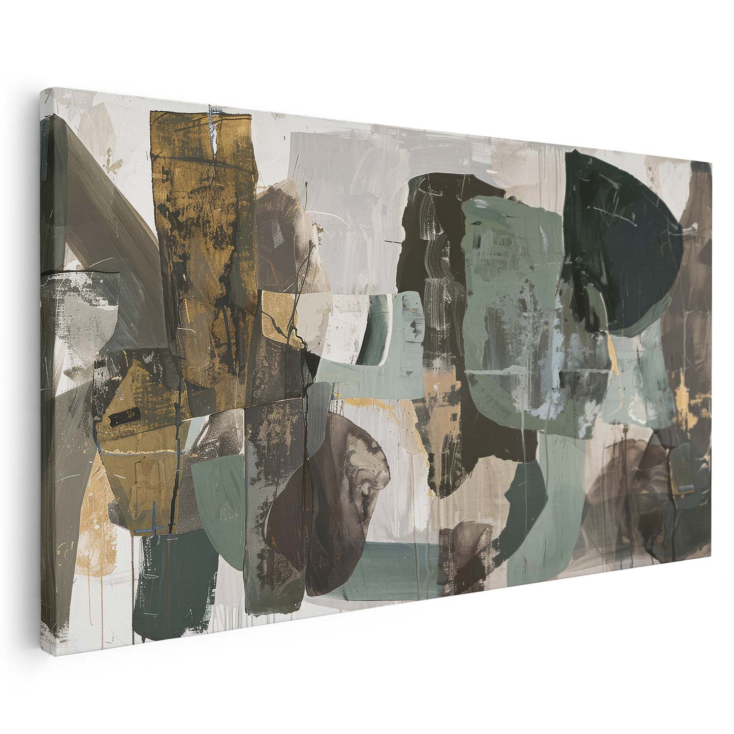 Tableau sur toile d'abstrait moderne vert KWADECO