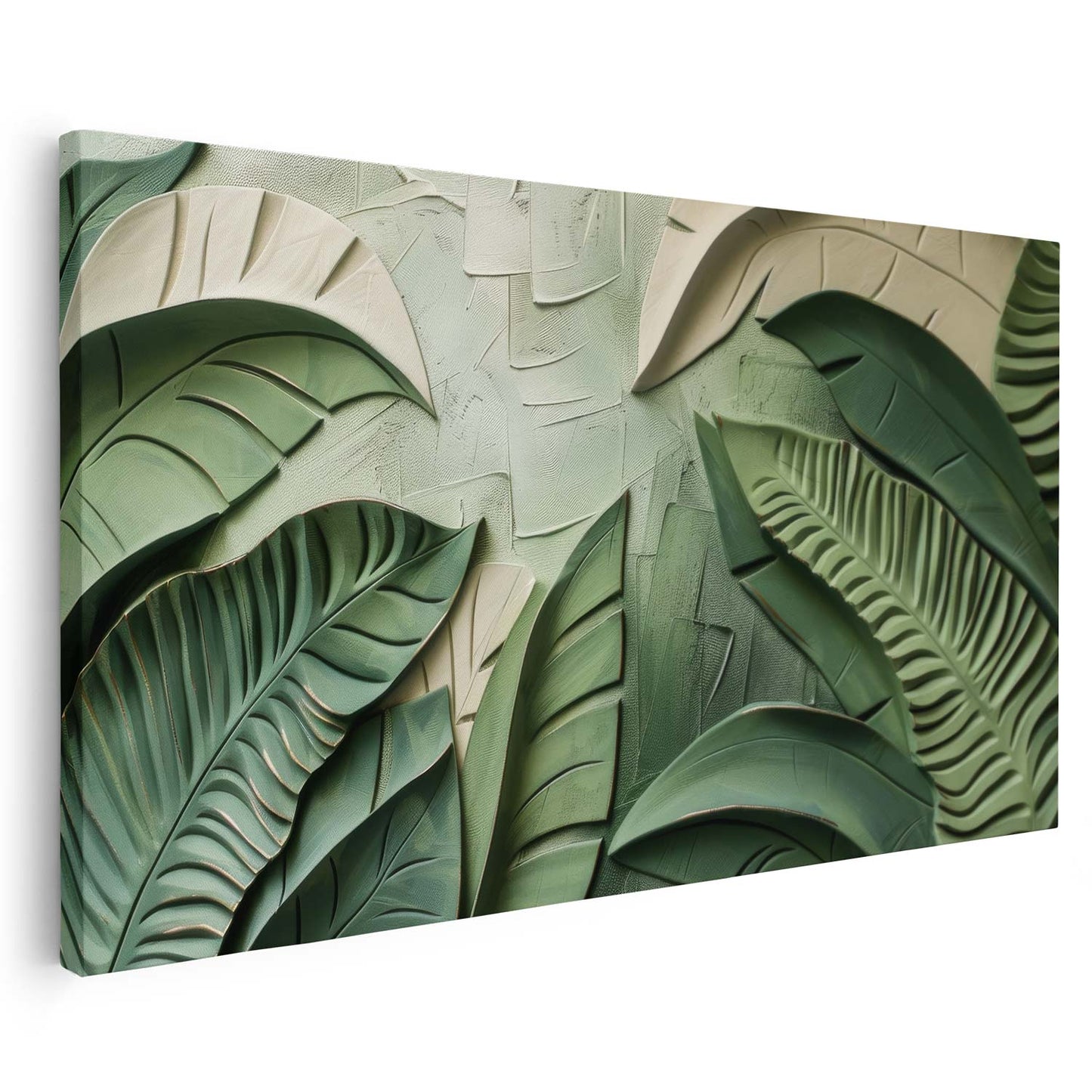Tableau sur toile de feuilles effet 3D KWADECO