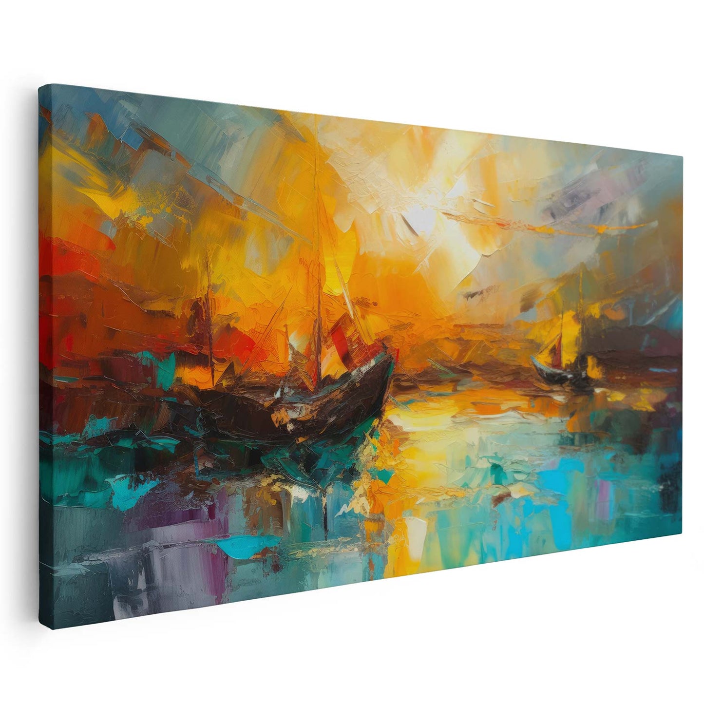 Tableau sur toile de navire coloré KWADECO