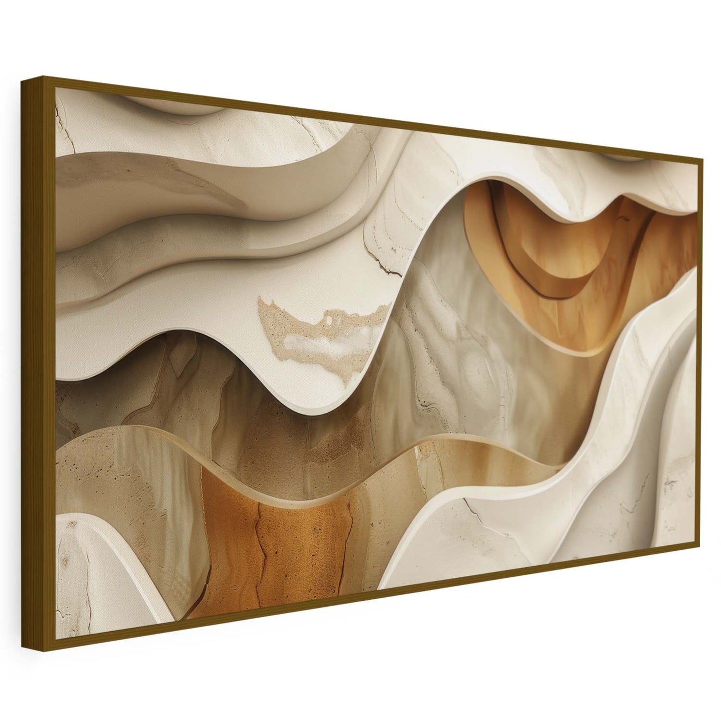 Tableau sur toile abstrait effet 3D rocher art KWADECO