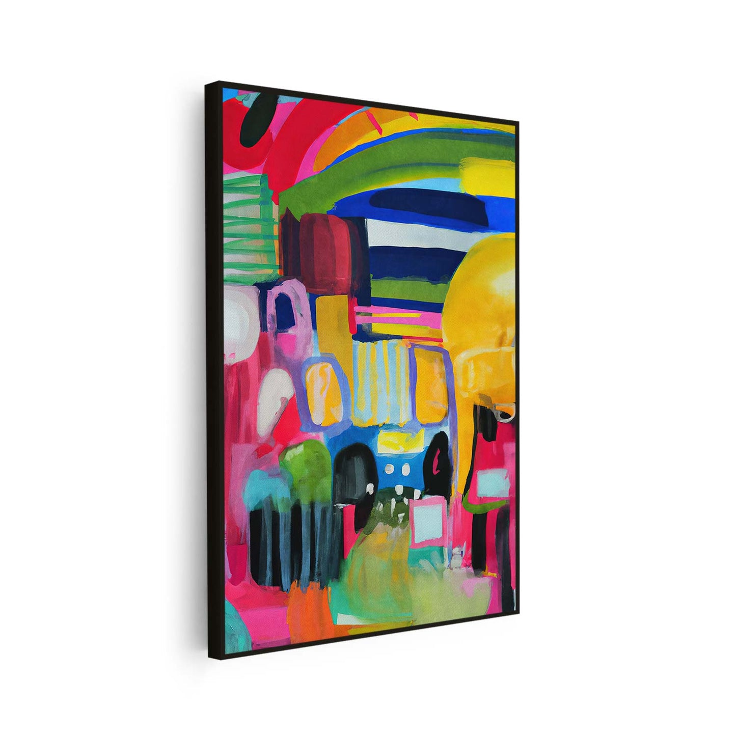 Tableau vertical sur toile avec une illustration artistique KWADECO