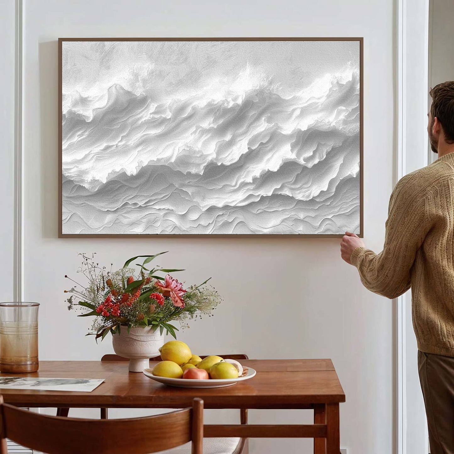 Tableau sur toile de vagues effet 3D KWADECO