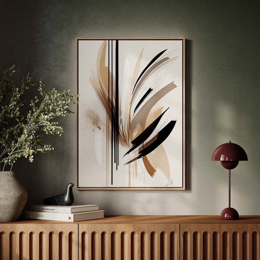 Tableau abstrait sur toile beige