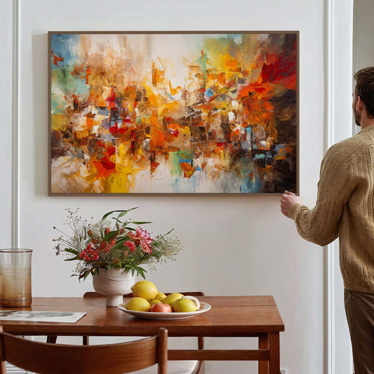 Tableau sur toile abstrait coloré artistique