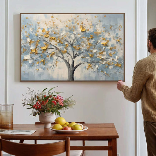 Tableau sur toile d'arbre doré effet 3d KWADECO