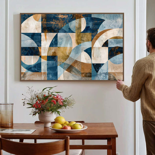 Tableau sur toile d'abstrait moderne des fromes colorées KWADECO
