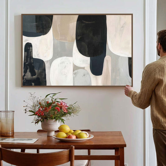 Tableau sur toile moderne noir blanc
