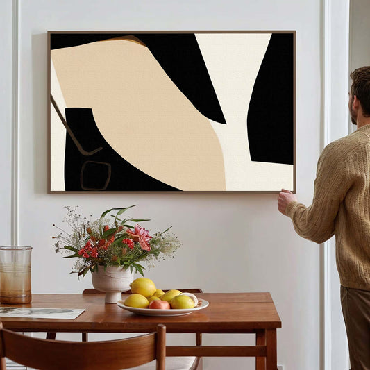 Tableau sur toile abstrait de formes minimaliste art