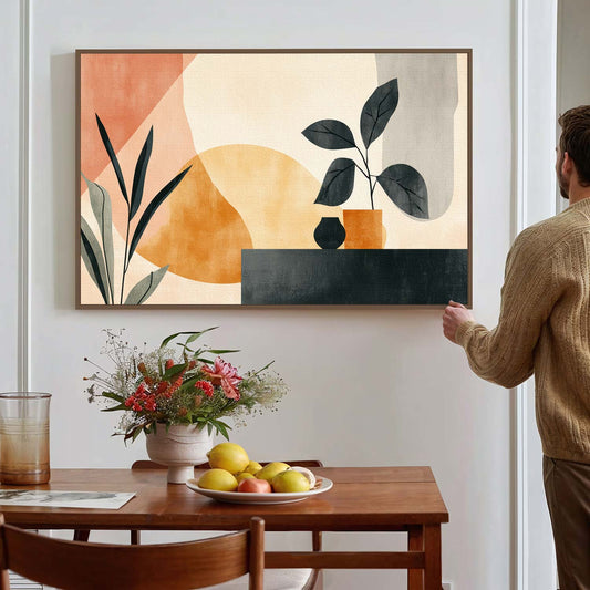 Tableau sur toile d'abstrait baho plante