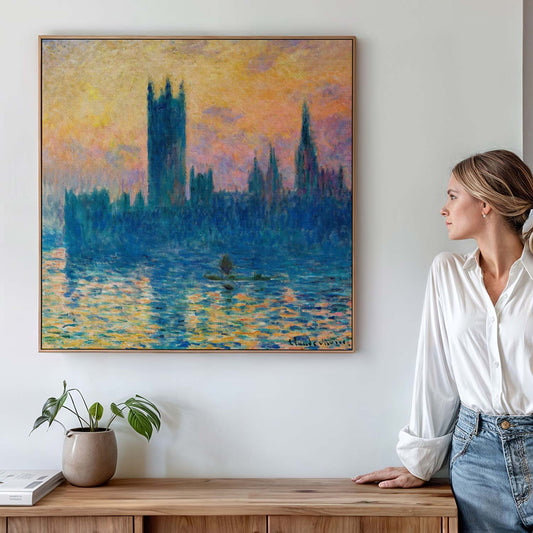 Le Parlement de Londres, soleil couchant Claude Monet