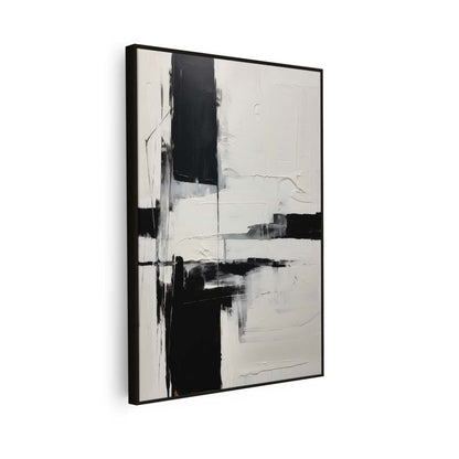 Tableau abstrait en noir et blanc KWADECO